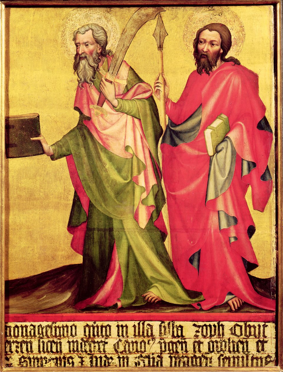 SS. Bartholomew och Thomas, högra panelen från Epitafiet av Jan av Jeran, 1395 (tempera på panel) av Bohemian School