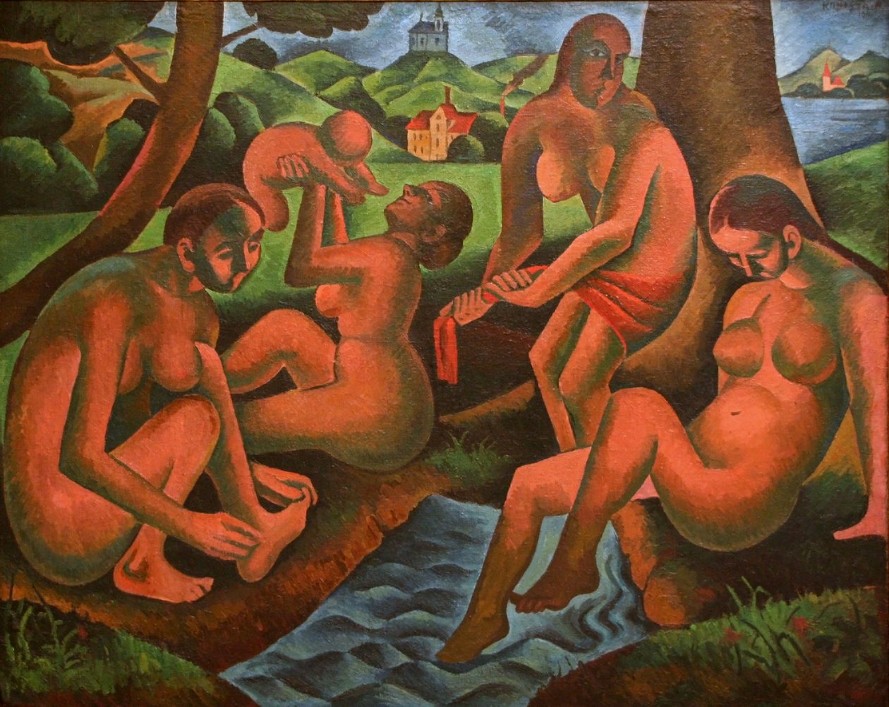 Women Bathing Spring av Bohumil Kubišta