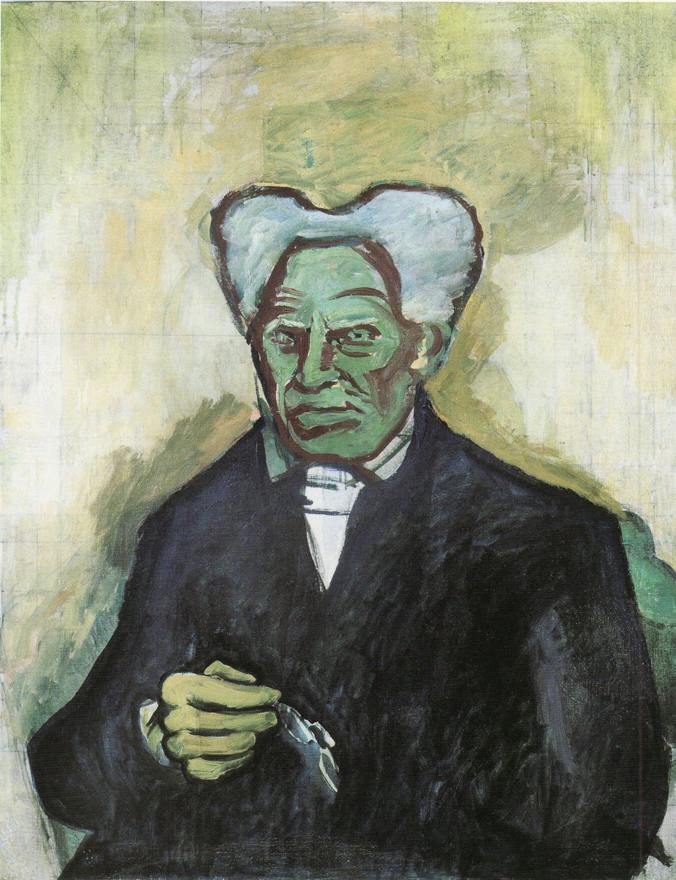 Porträtt av Arthur Schopenhauer, 1908 av Bohumil Kubišta