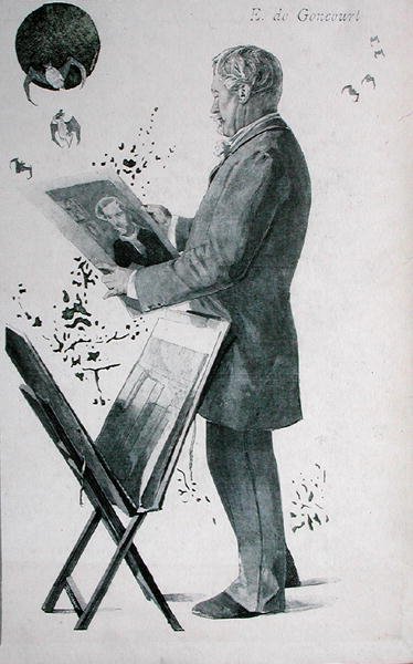 Edmond Huot de Goncourt (1822-96), omslagsillustration från 