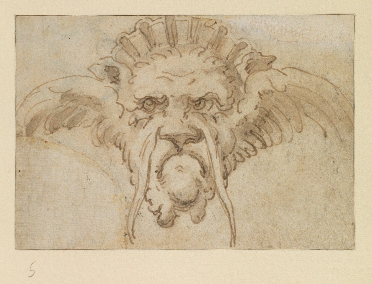 Grotesk mask, 1600-tal av Bolognese School