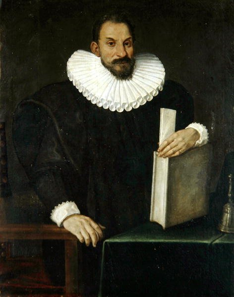 Porträtt av en gentleman, sägs vara Filippo Massini (1559-1617) c.1690 (olja på duk) av Bolognese School