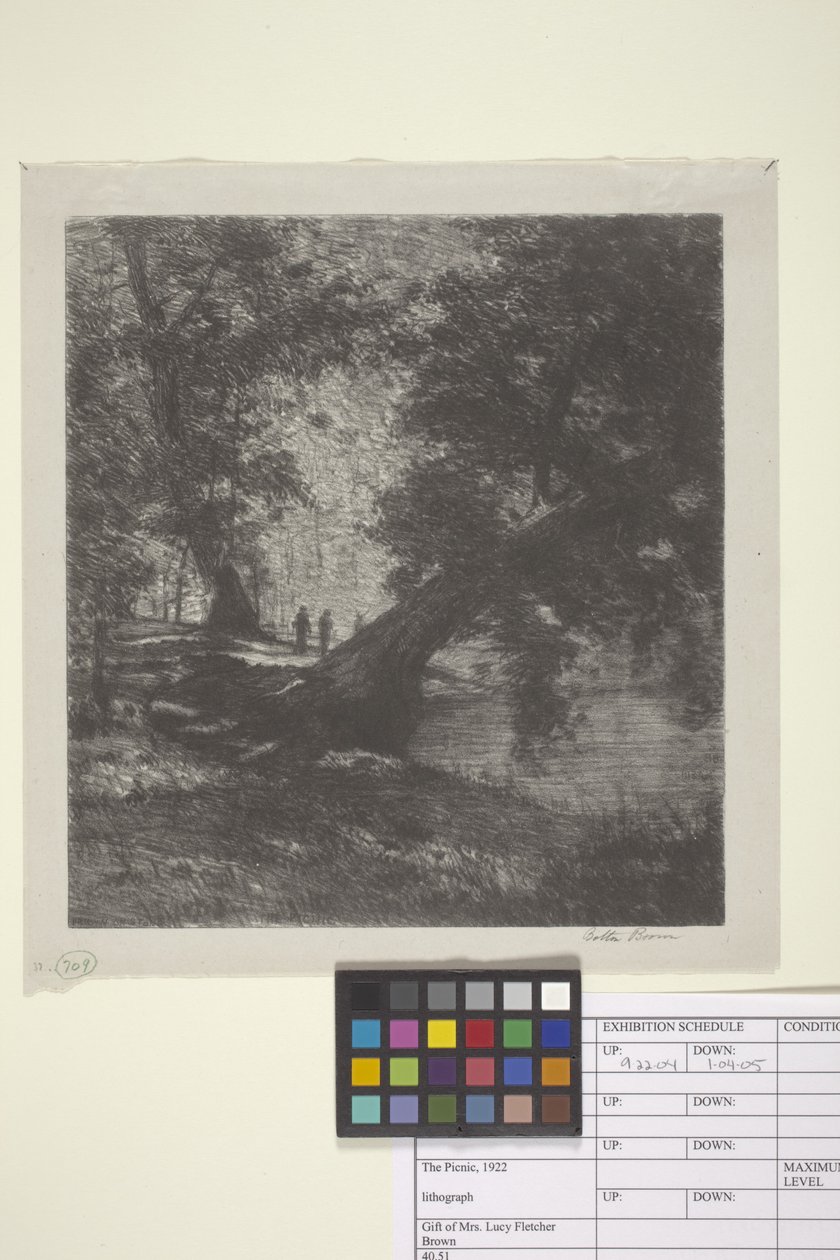 The Picnic (bläck på papper) av Bolton Coit Brown