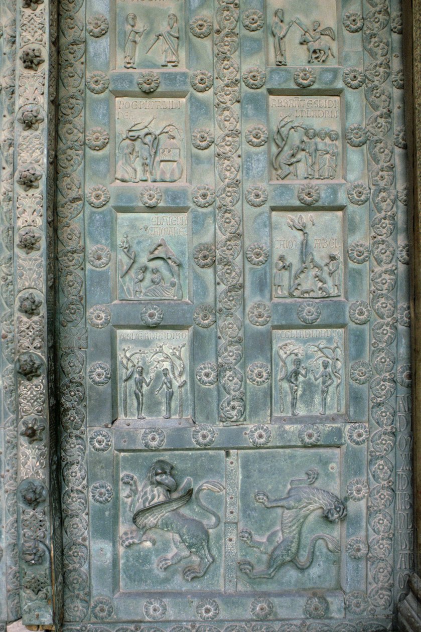 Dörrar till katedralen, 1186 (brons) av Bonannus of Pisa