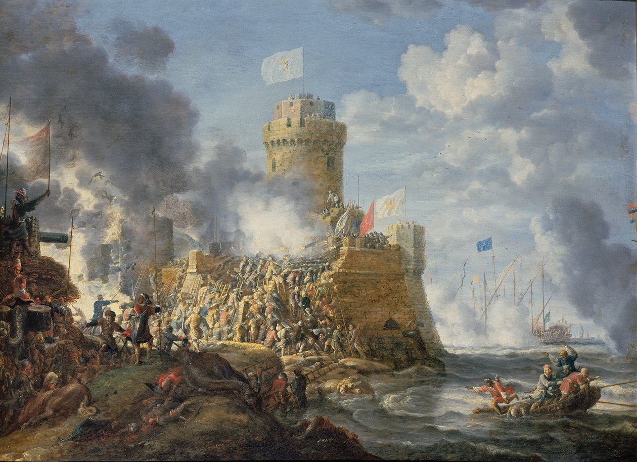 Turks stormar en hamn, 1641 av Bonaventura Peeters