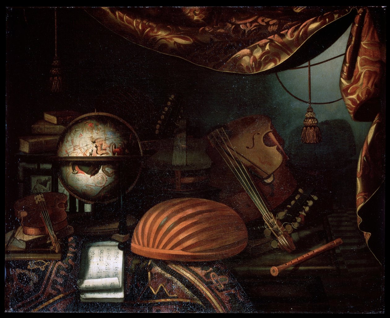 Stilleben med musikinstrument, 1715. av Bonaventura Bettera