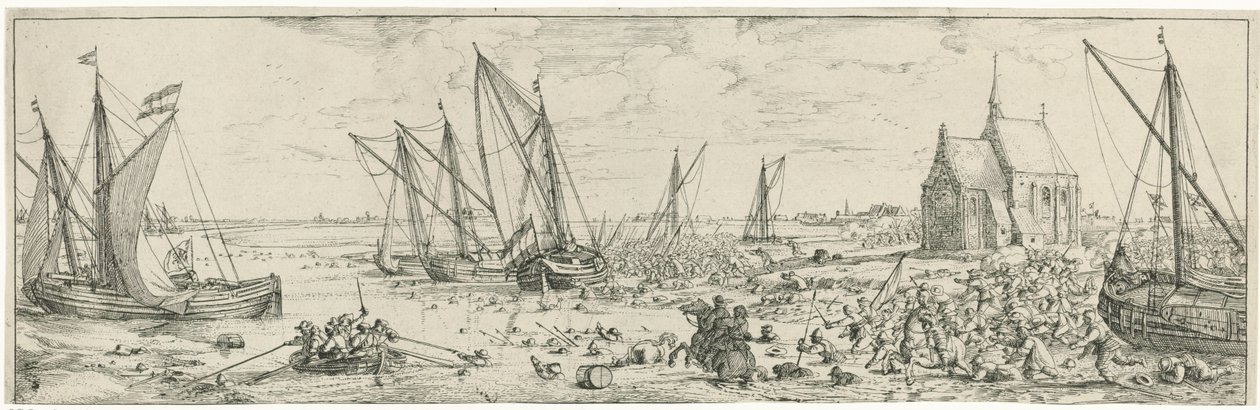 Misslyckad attack på Kallo fästning, 1638 av Bonaventura Peeters (I)
