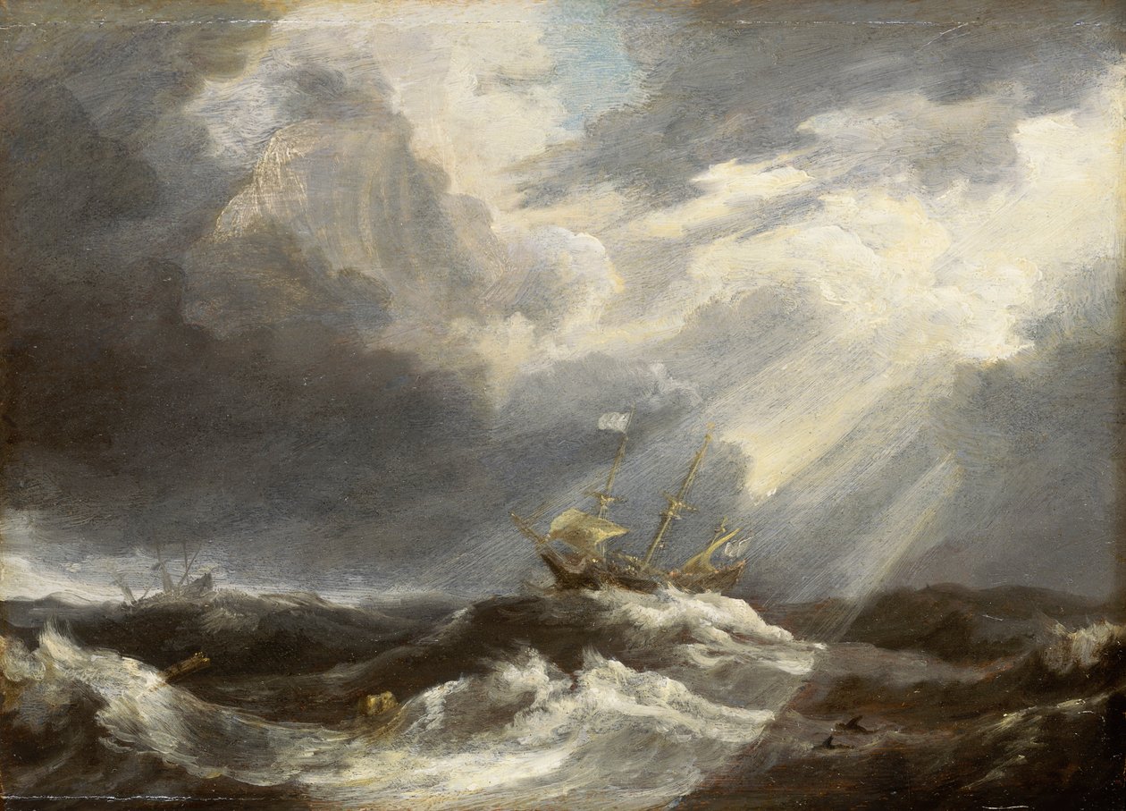 Solsken på ett stormigt hav, ca 1640-talet (målning) av Bonaventura Peeters