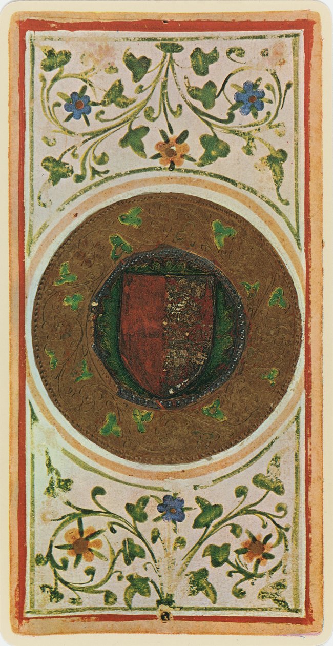 Myntesset, faksimil av ett tarotkort från "Visconti"-kortleken, 1441-47 av Bonifacio Bembo