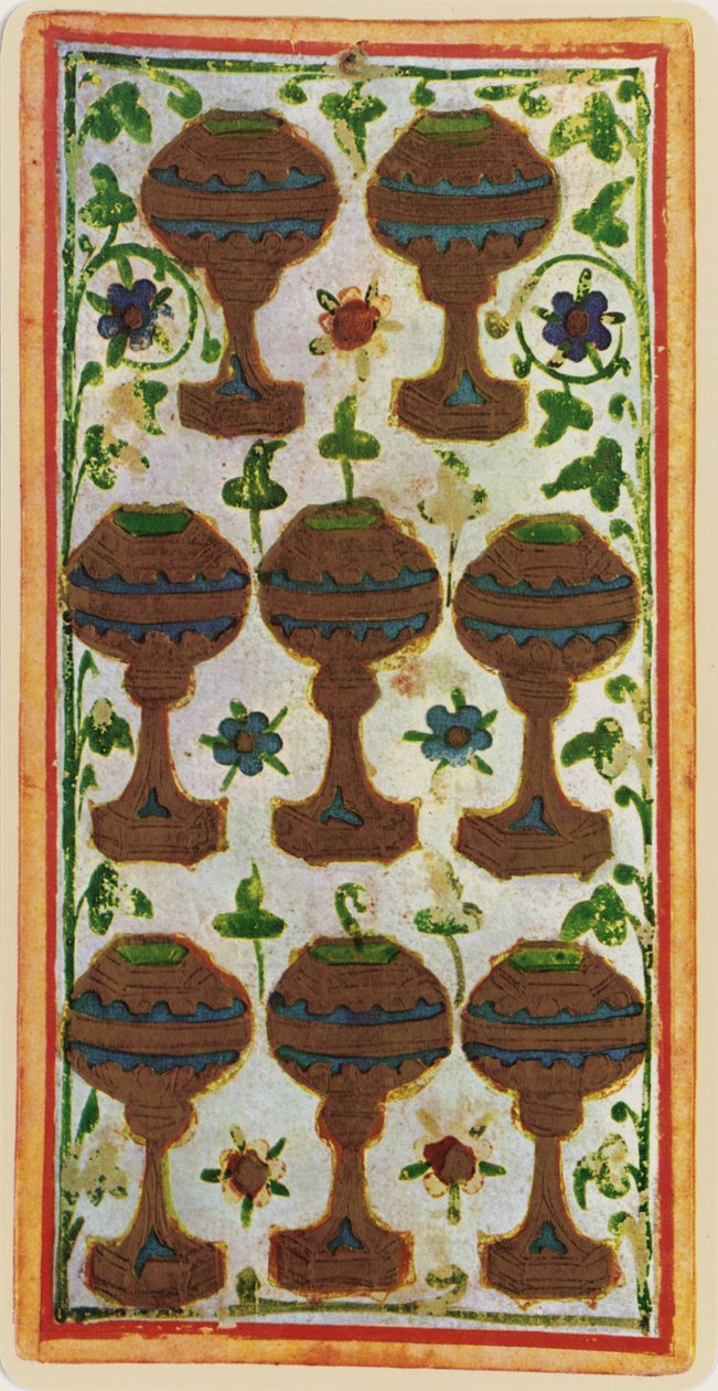 Åtta i koppar, faksimil av ett tarotkort från Visconti-däcket, 1441-47 av Bonifacio Bembo