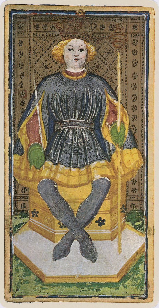 The King of Wands, faksimil av ett tarotkort från 