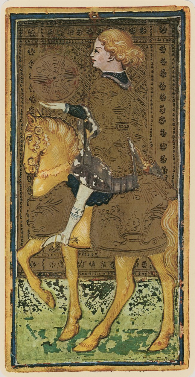 Myntens riddare, faksimil av ett tarotkort från 