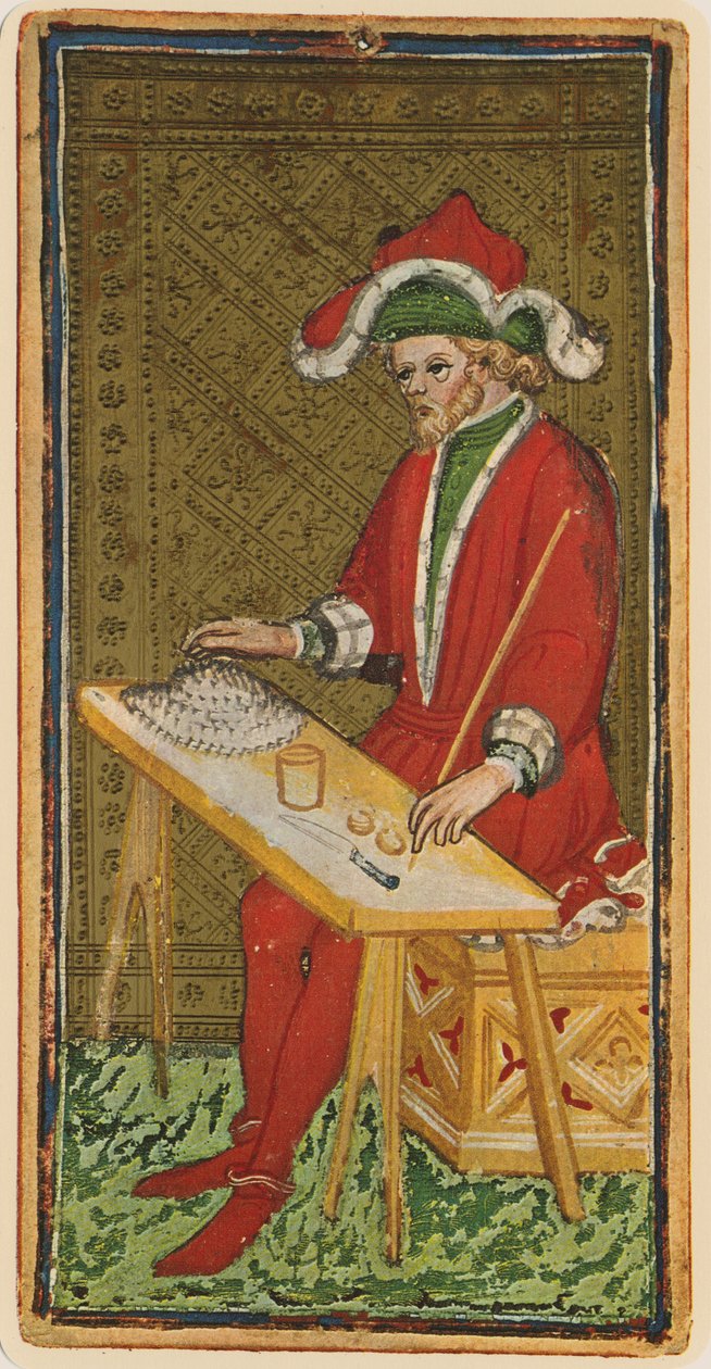 Trollkarlen, faksimil av ett tarotkort från "Visconti"-kortleken, 1441-47 av Bonifacio Bembo