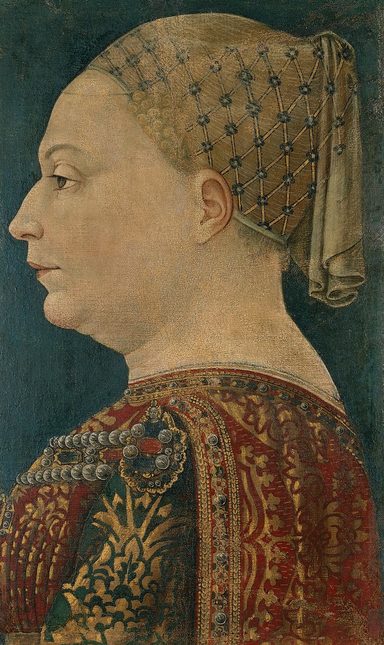 Porträtt av Bianca Maria Visconti (Settimo Pavese av Bonifacio (attr.) Bembo