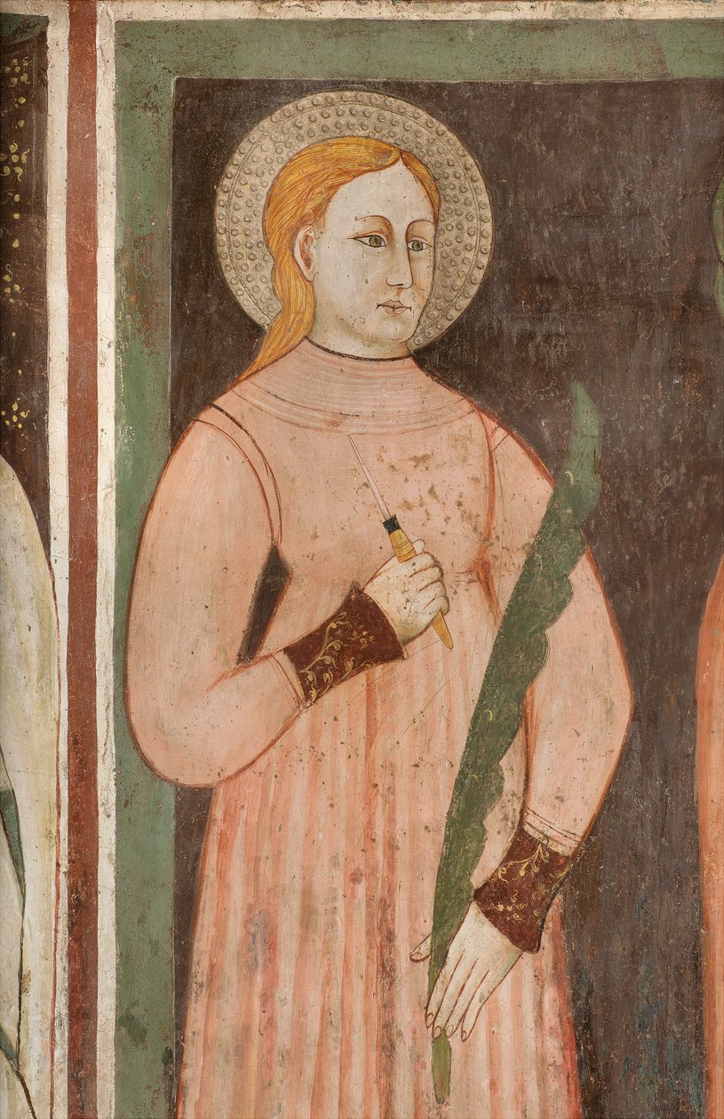 Norra tvärskeppet, ärkeängelns altare, Bakom altartavlan fresker av Bonifacio Bembo, Sant