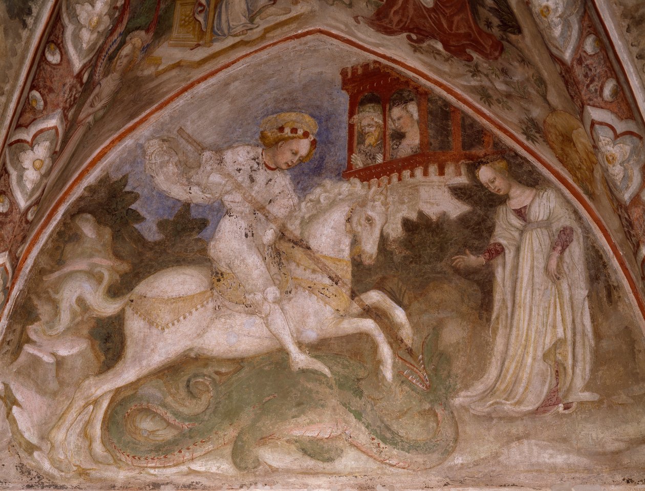 St. George and Dragon, cirka 1460 (fresk) av Bonifacio Bembo