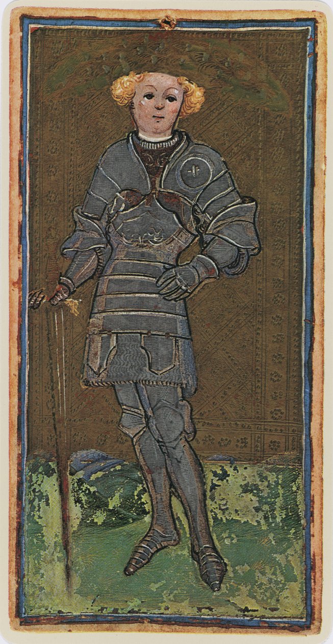 Svärdens knep, faksimil av ett tarotkort från 