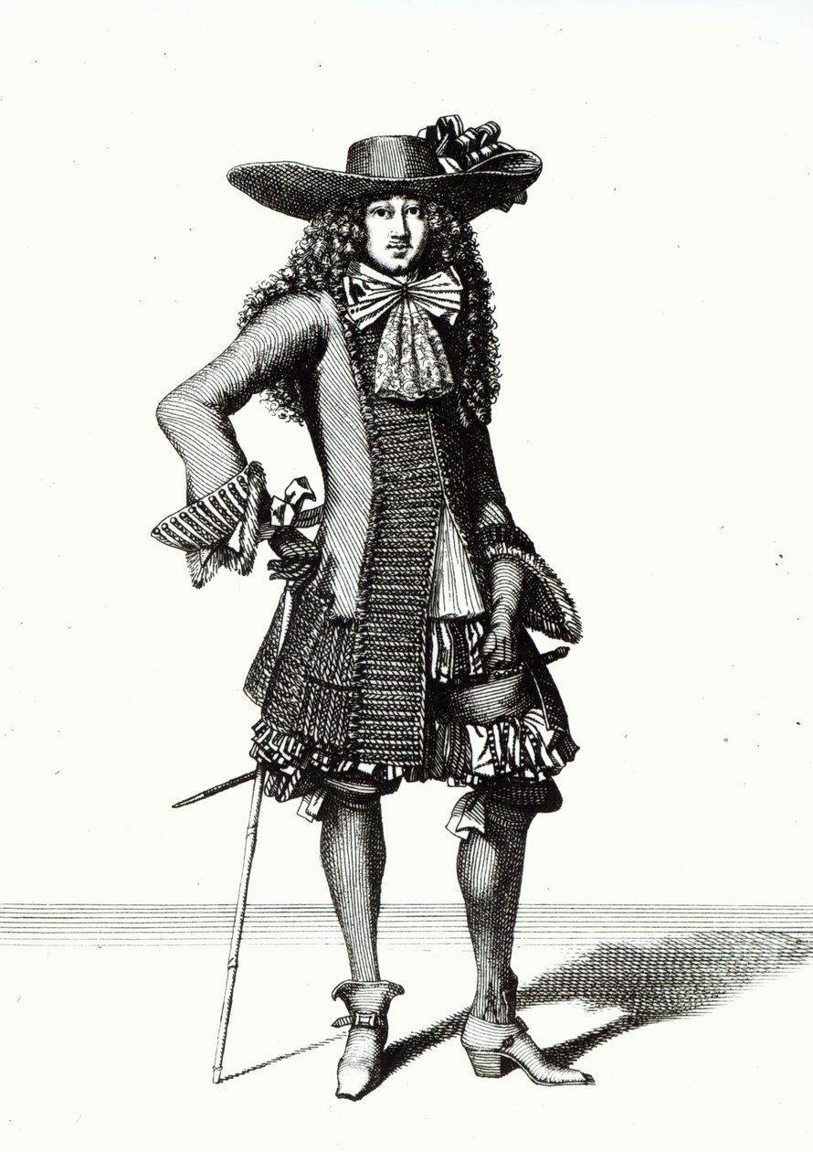 Sommarsvärdets klänning, 1675 (svart tryck) av Nicolas Bonnart