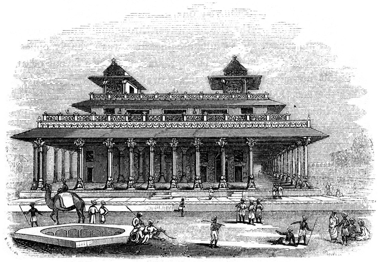 Allahabads palats, Indien, 1847 av Bonner