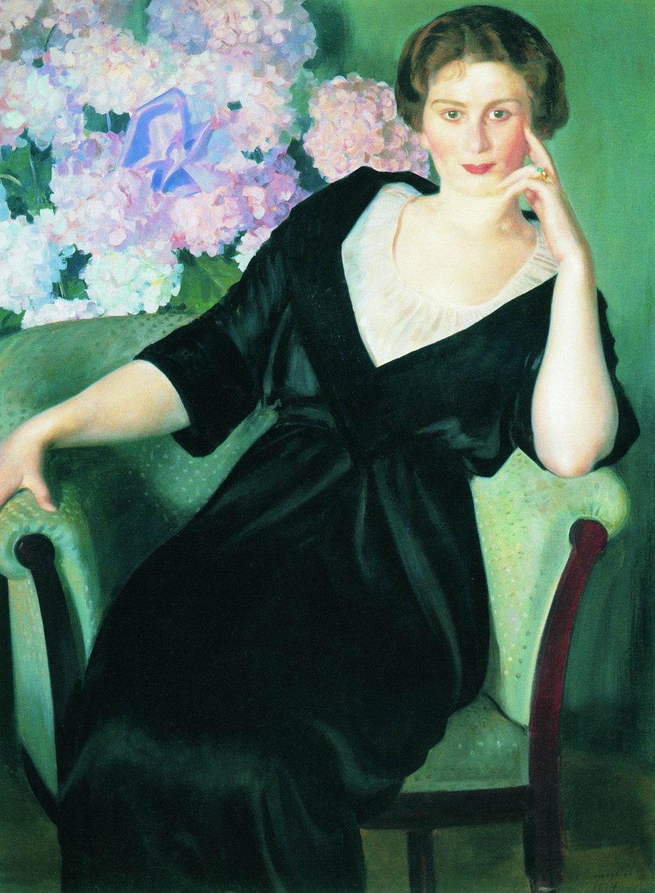   .. nPortrait of Renee Notgaft av Boris Mikhailovich Kustodiev