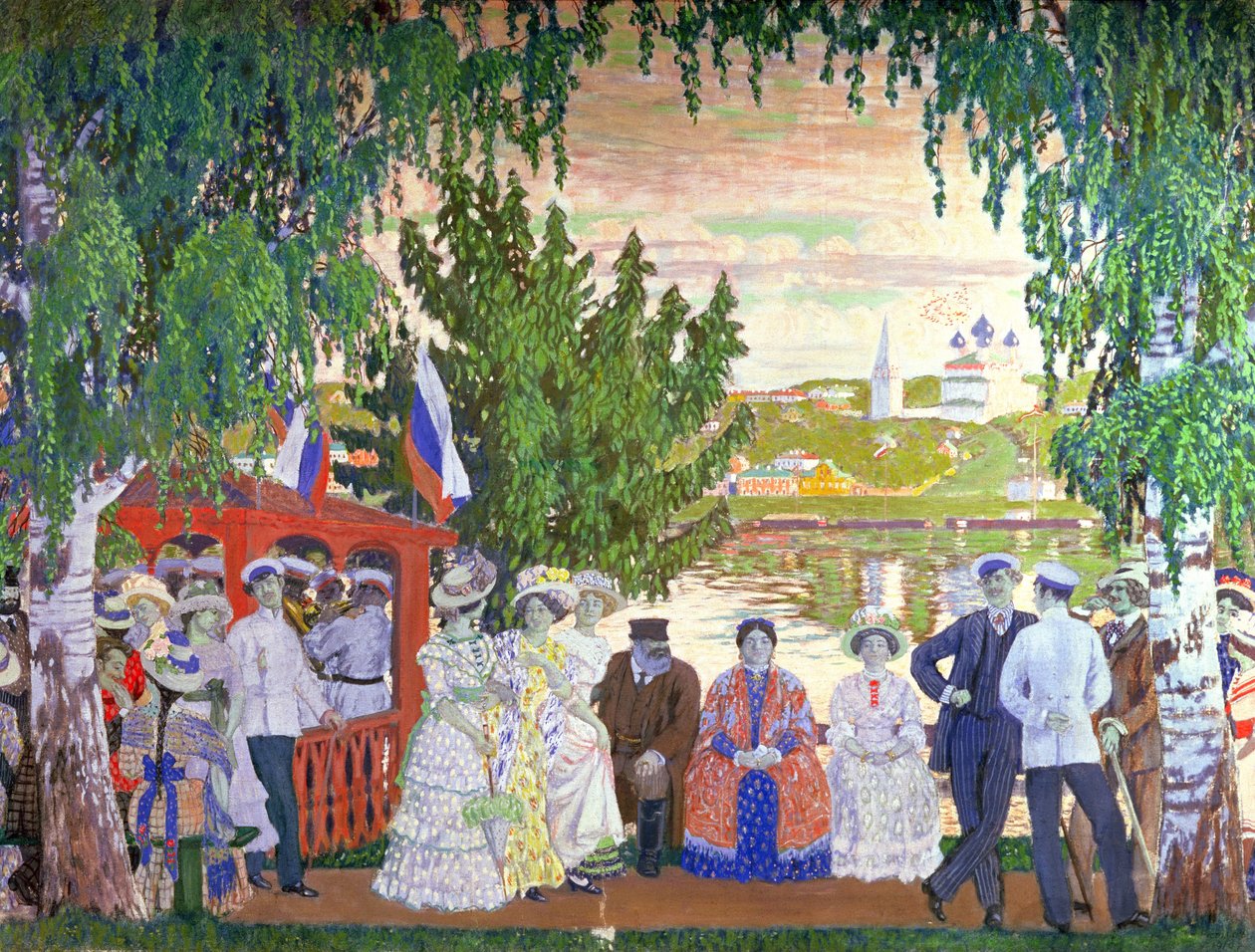 Festlig sammankomst, 1910 av Boris Mikhailovich Kustodiev