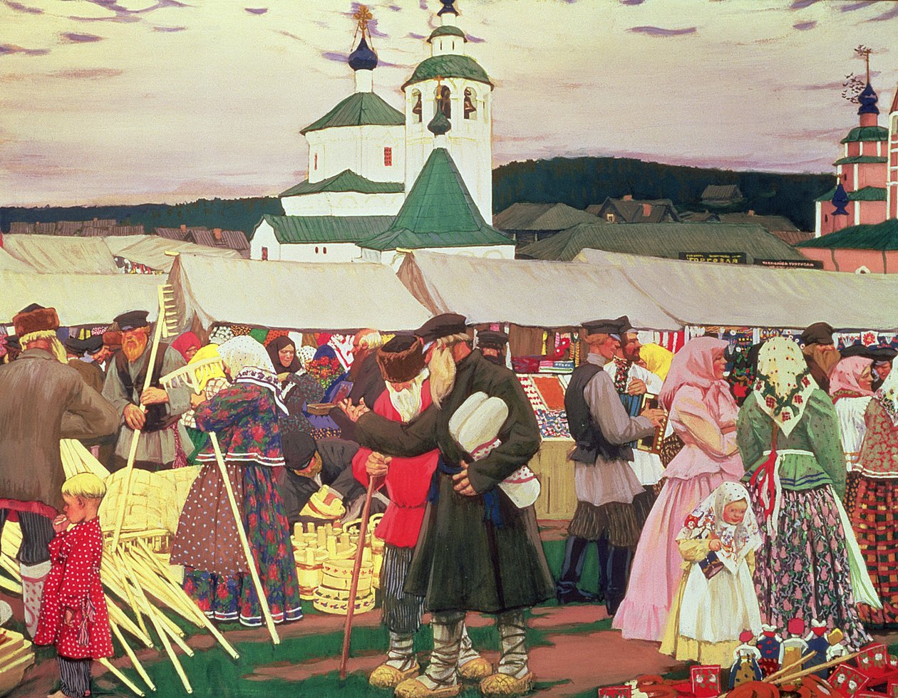 Mässan, 1906 av Boris Mikhailovich Kustodiev