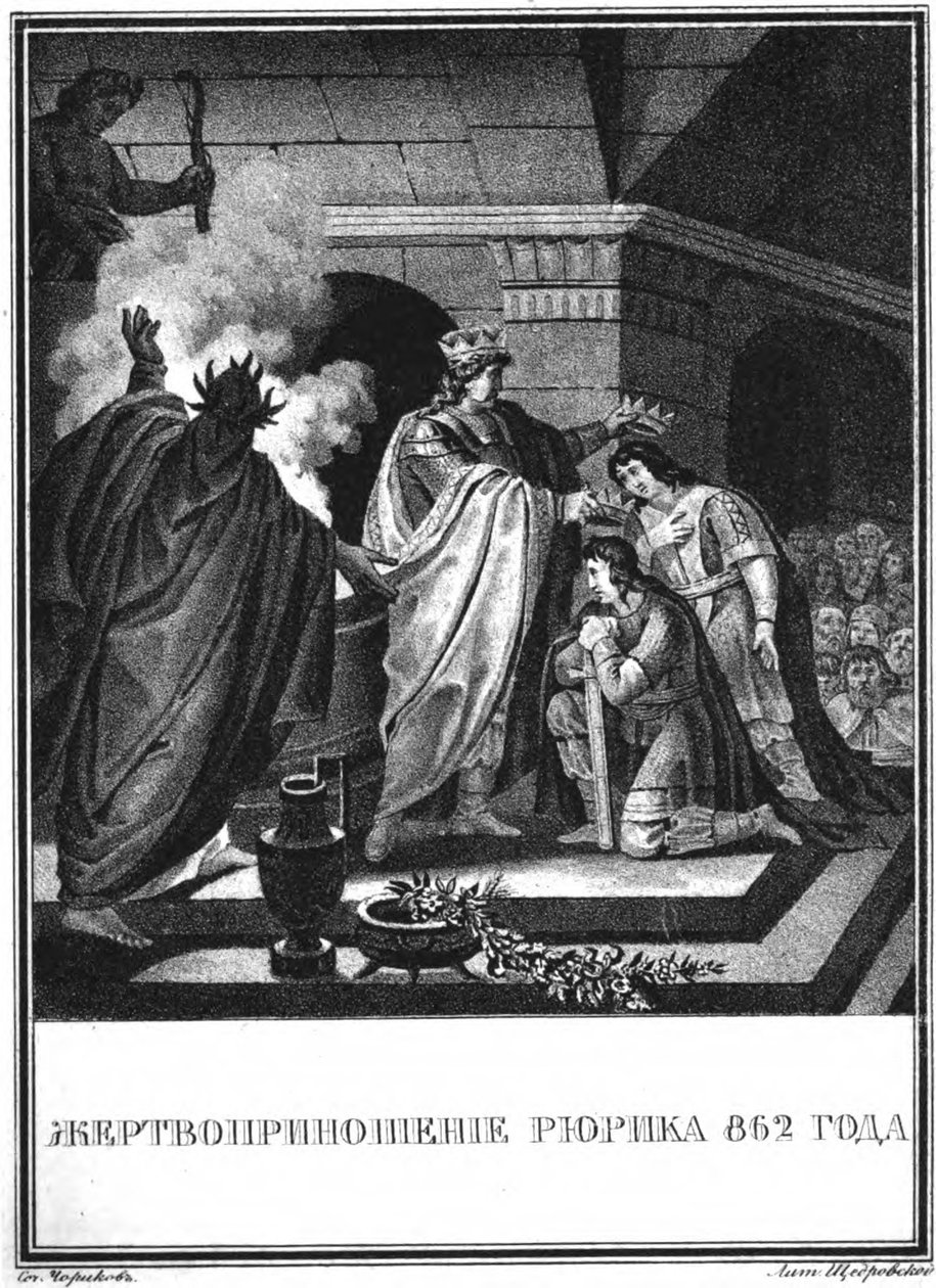 Prins Ruriks offer. 862 Från Illustrerad Karamzin, 1836 av Boris Artemyevich Chorikov