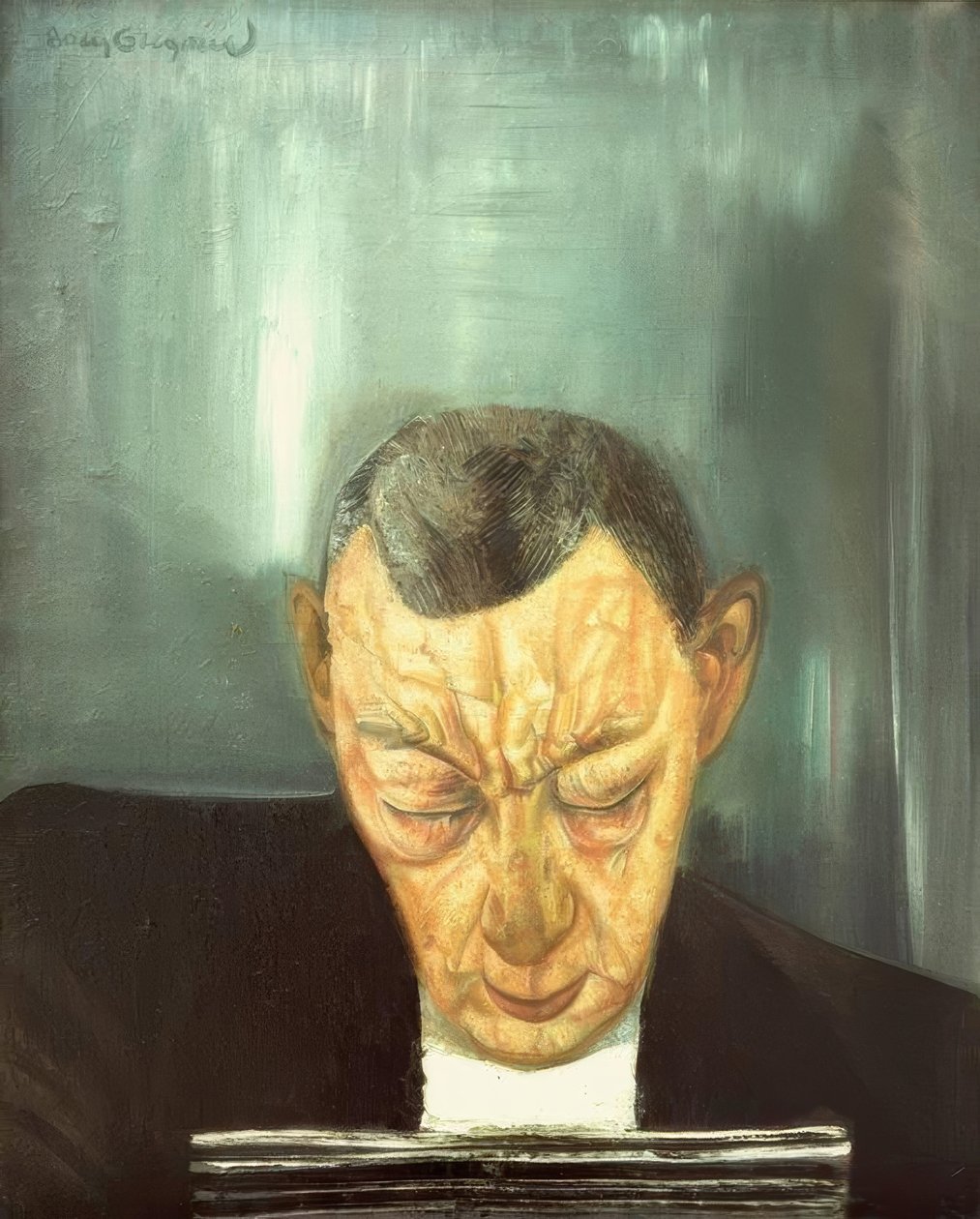 Porträtt Rachmaninoff av Boris D. Grigorjew
