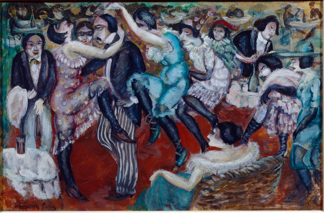 ""Singing Cafe"" (Singing Cafe) - Målning av Boris Dmitrievich Grigoriev (1886-1939) av Boris Dmitrievich Grigoriev