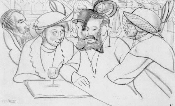 I kaféet av Boris Dmitrievich Grigoriev