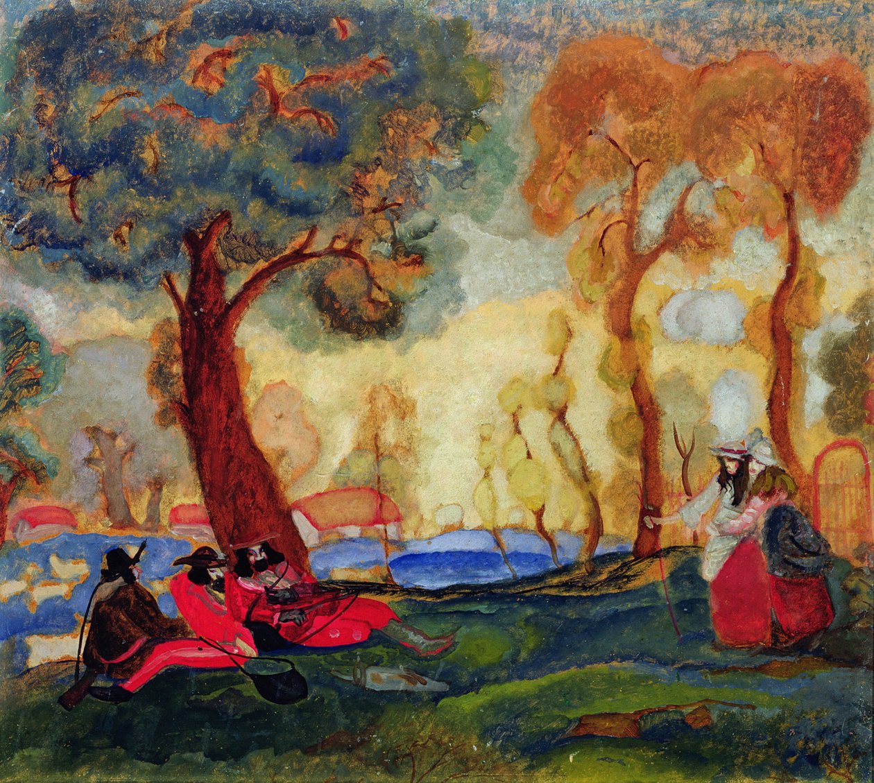 Judiska komiker vilar, 1910-talet av Boris Dmitrievich Grigoriev