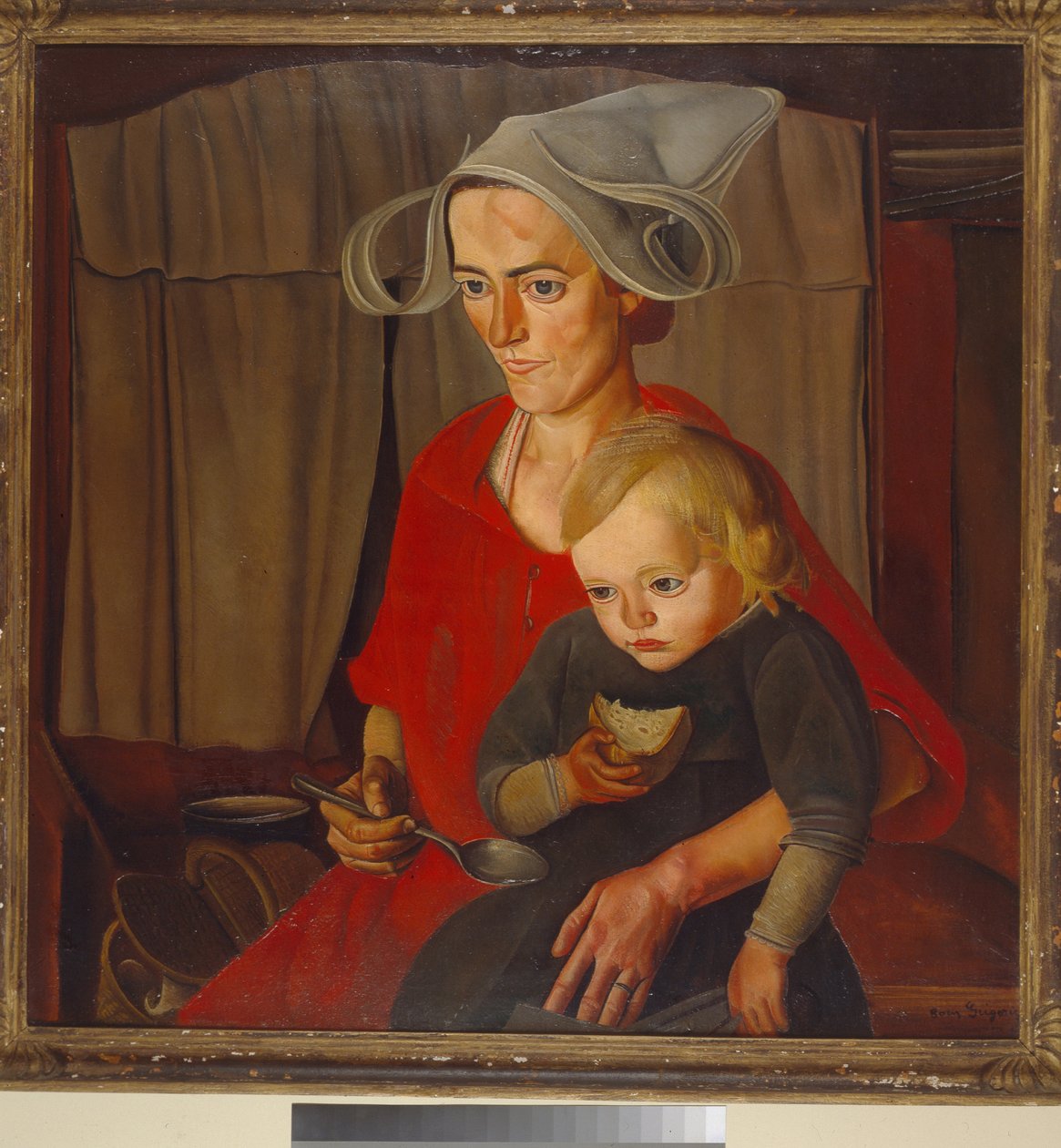 Fattigdom - Målning av Boris Dmitryevich Grigoriev (1886-1939), olja på duk (79x79 cm) av Boris Dmitrievich Grigoriev