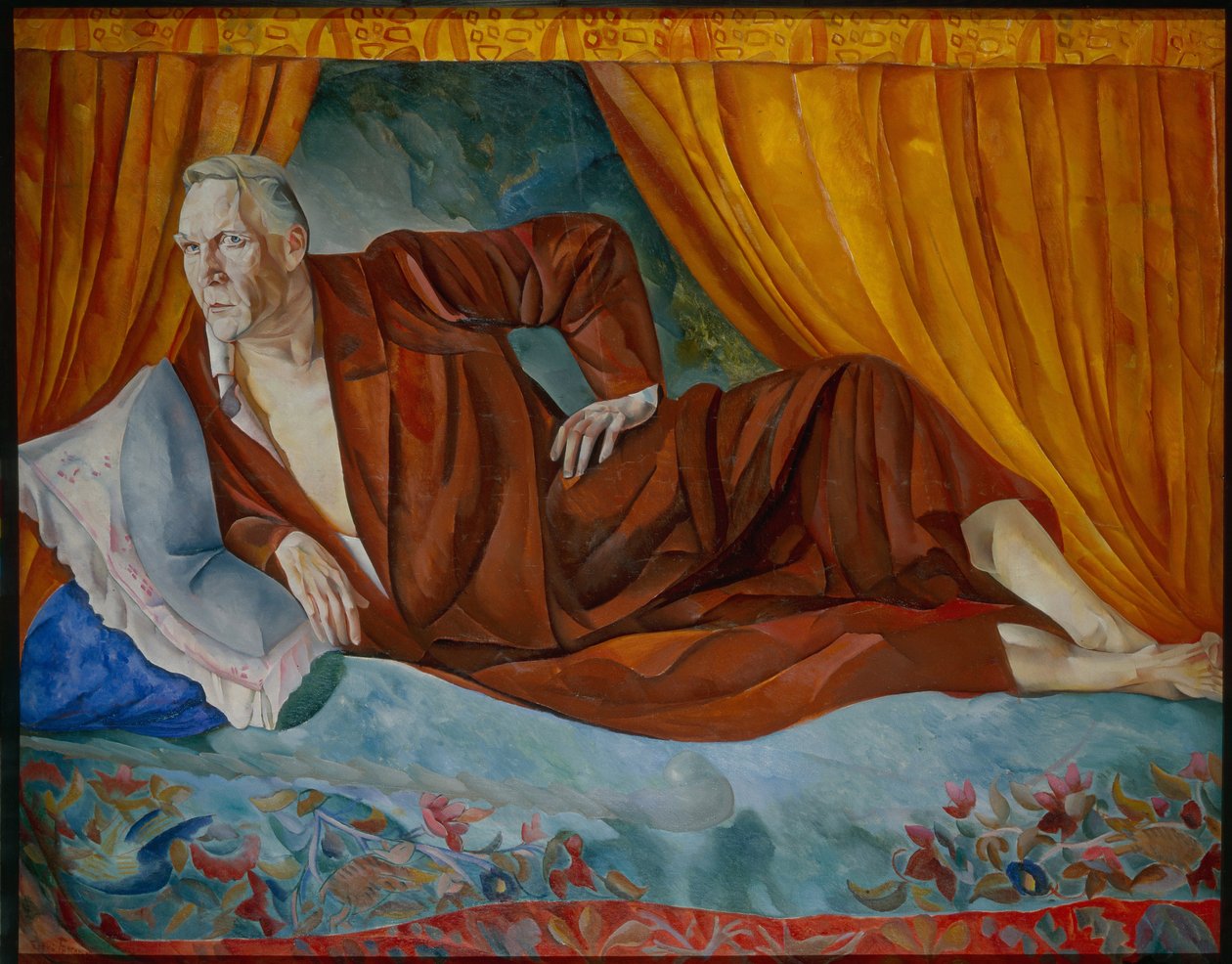 Porträtt av sångaren Fyodor (Fedor eller Feodor) Chaliapin (Chaliapin) (1873-1938) (Porträtt av sångaren Fjodor Shalyapin (1873-1938) - Målning av Boris Dmitrievich Grigoriev (1886-1939) av Boris Dmitrievich Grigoriev