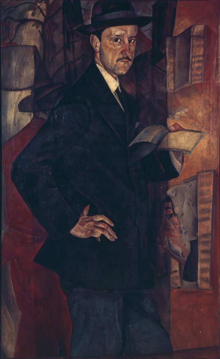 Porträtt av konstnären Mstislav Dobuzhinsky 1875-1957, 1917 av Boris Dmitrievich Grigoriev