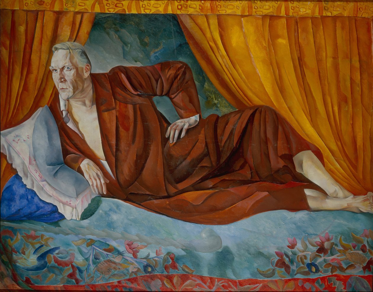 Porträtt av sångaren Fyodor I. Shalyapin 1873-1938, 1918 av Boris Dmitrievich Grigoriev