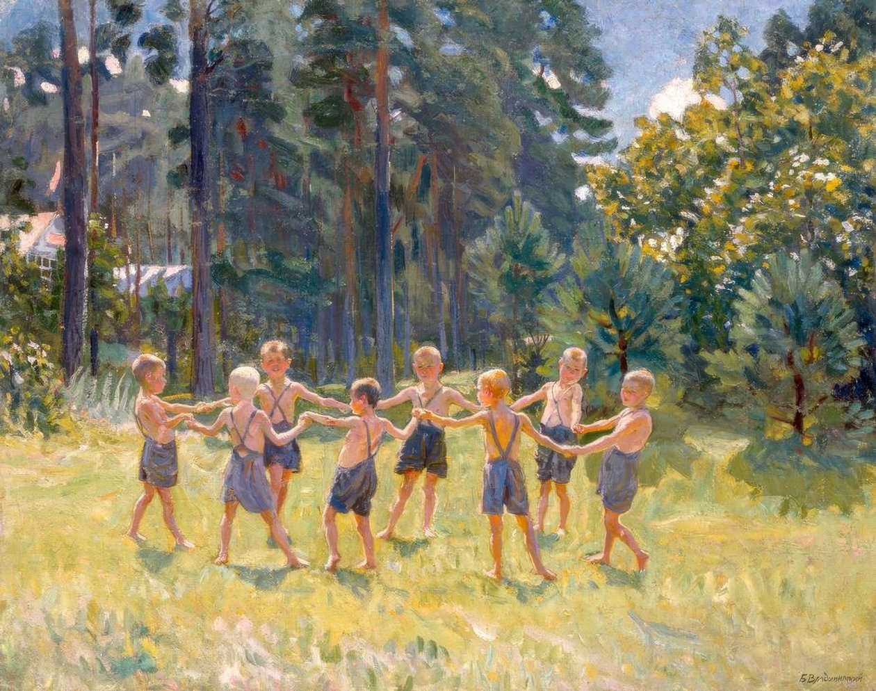 Rader av ränder i en glänta nära en dacha av Boris Jeremejewitsch Wladimirski