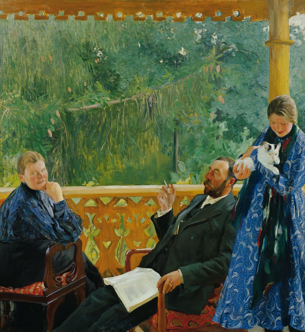 Familjeporträtt (Porträtt av familjen Polenow) av Boris Mikhailovich Kustodiev