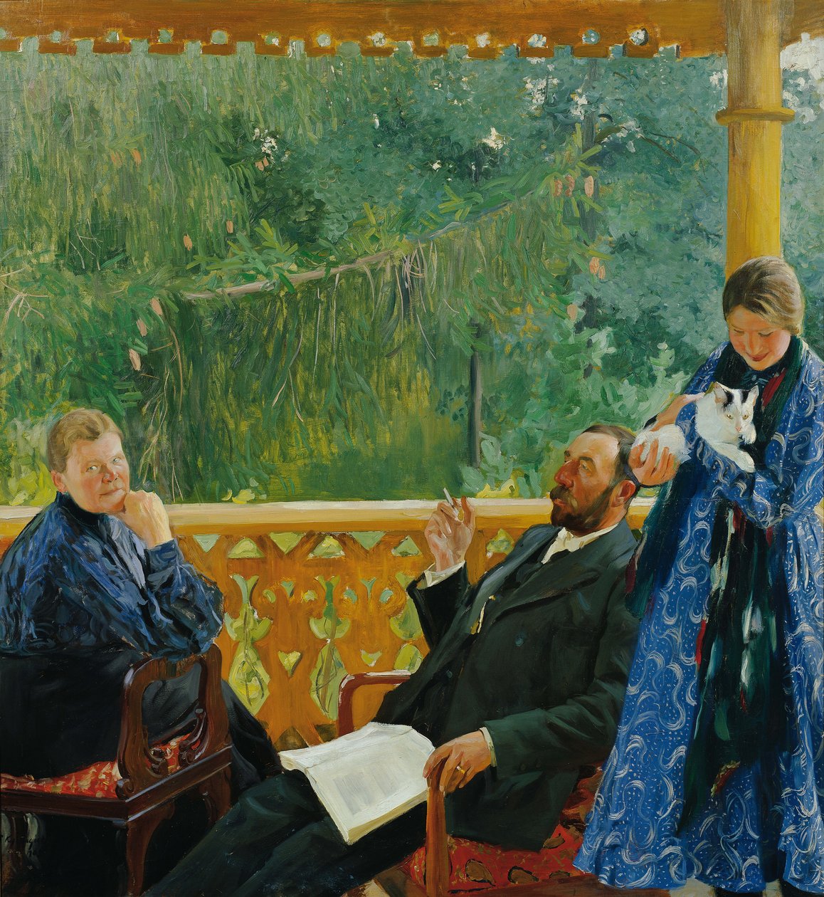 Familjeporträtt Porträtt av familjen Polenow, 1904-1905. av Boris Mikhailovich Kustodiev