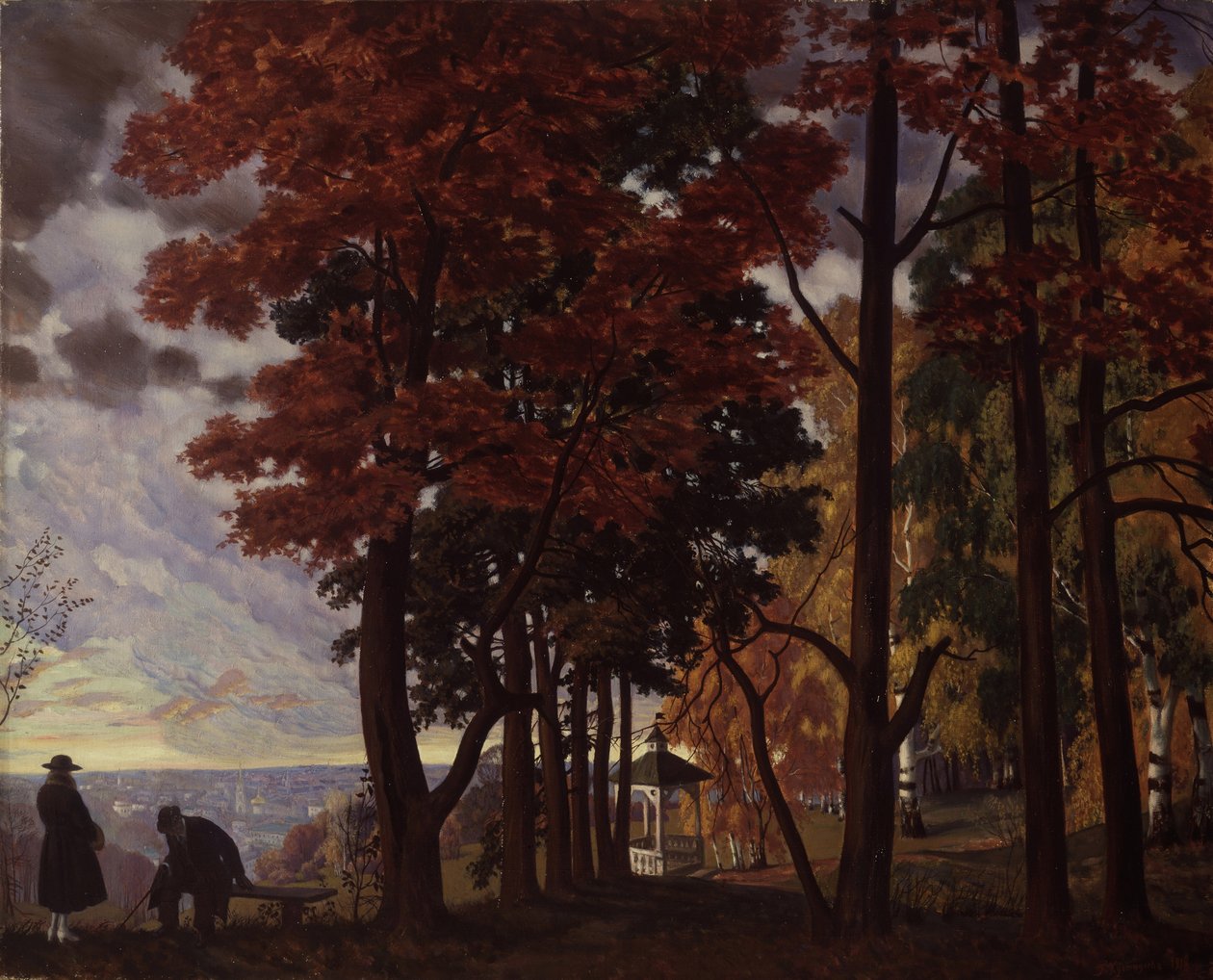 Hösten 1918 av Boris Mikhailovich Kustodiev