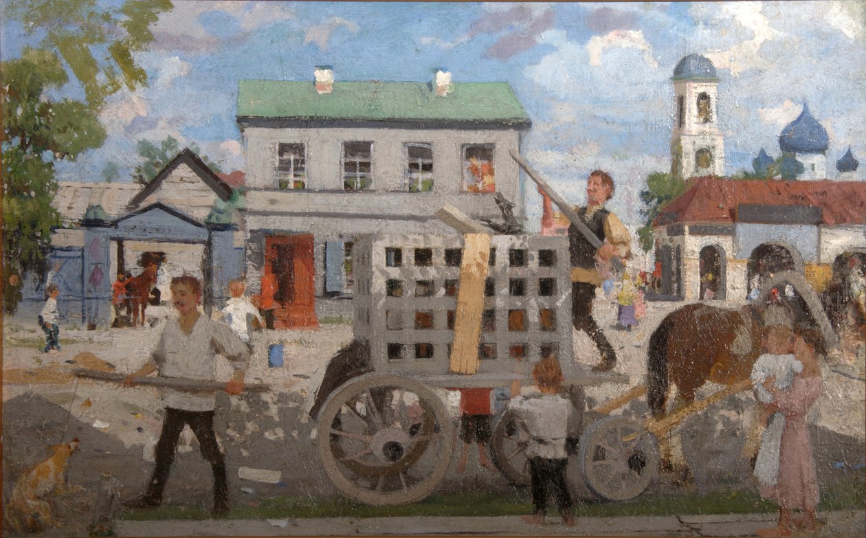 Hundfångare, 1920-tal av Boris Mikhailovich Kustodiev