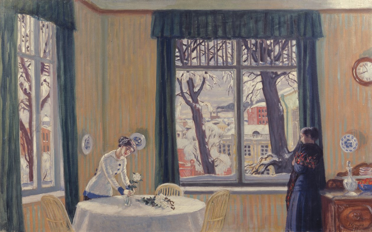 I rummet. Vinter, 1915 av Boris Mikhailovich Kustodiev