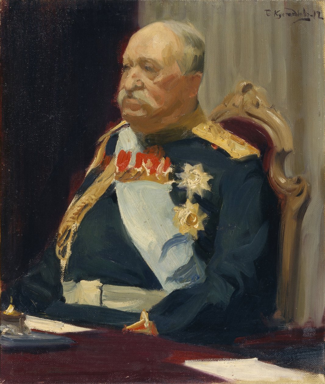 Porträtt av greve Alexei Ignatyev, medlem av statsrådet, inrikesminister, 1902 av Boris Mikhailovich Kustodiev
