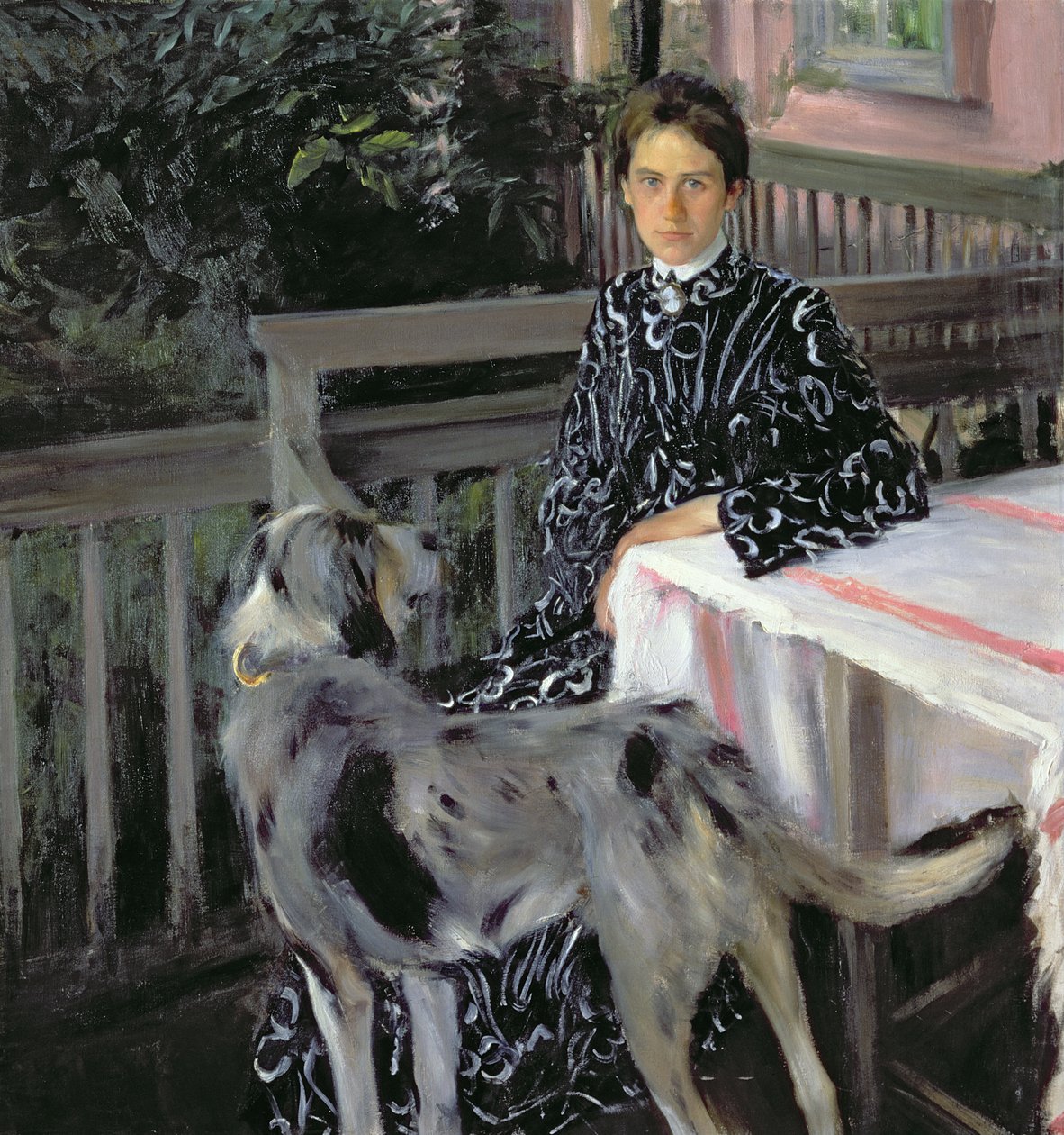 Porträtt av Yulia Yevstafievna Kustodieva (1880-1942), konstnärens fru, 1903 av Boris Mikhailovich Kustodiev