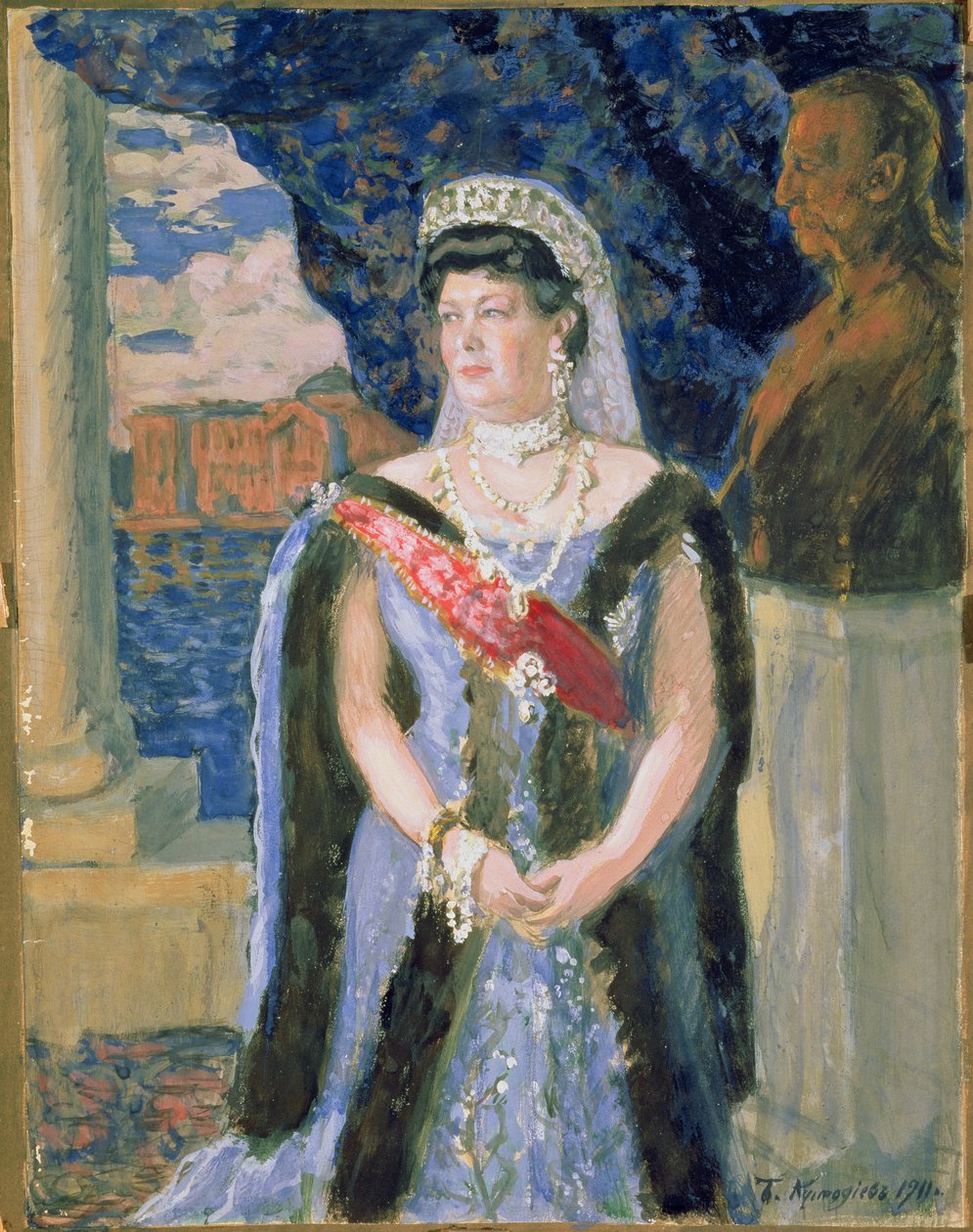 Porträtt av storhertiginnan Maria Pavlovna, 1911 av Boris Mikhailovich Kustodiev