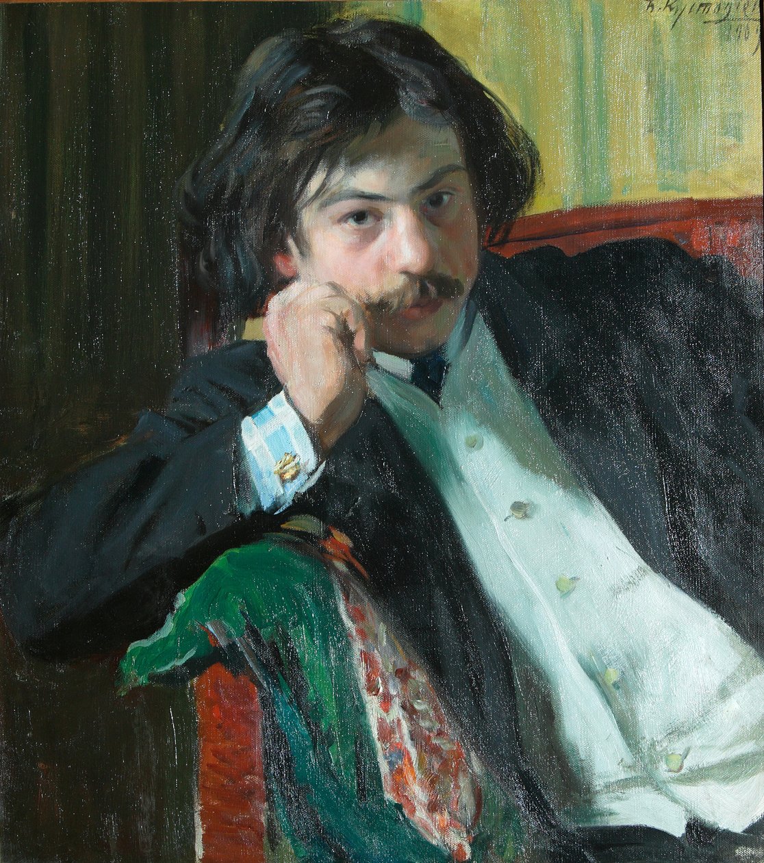 Porträtt av poeten Janko Lavrin 1887-1986, 1909 av Boris Mikhailovich Kustodiev