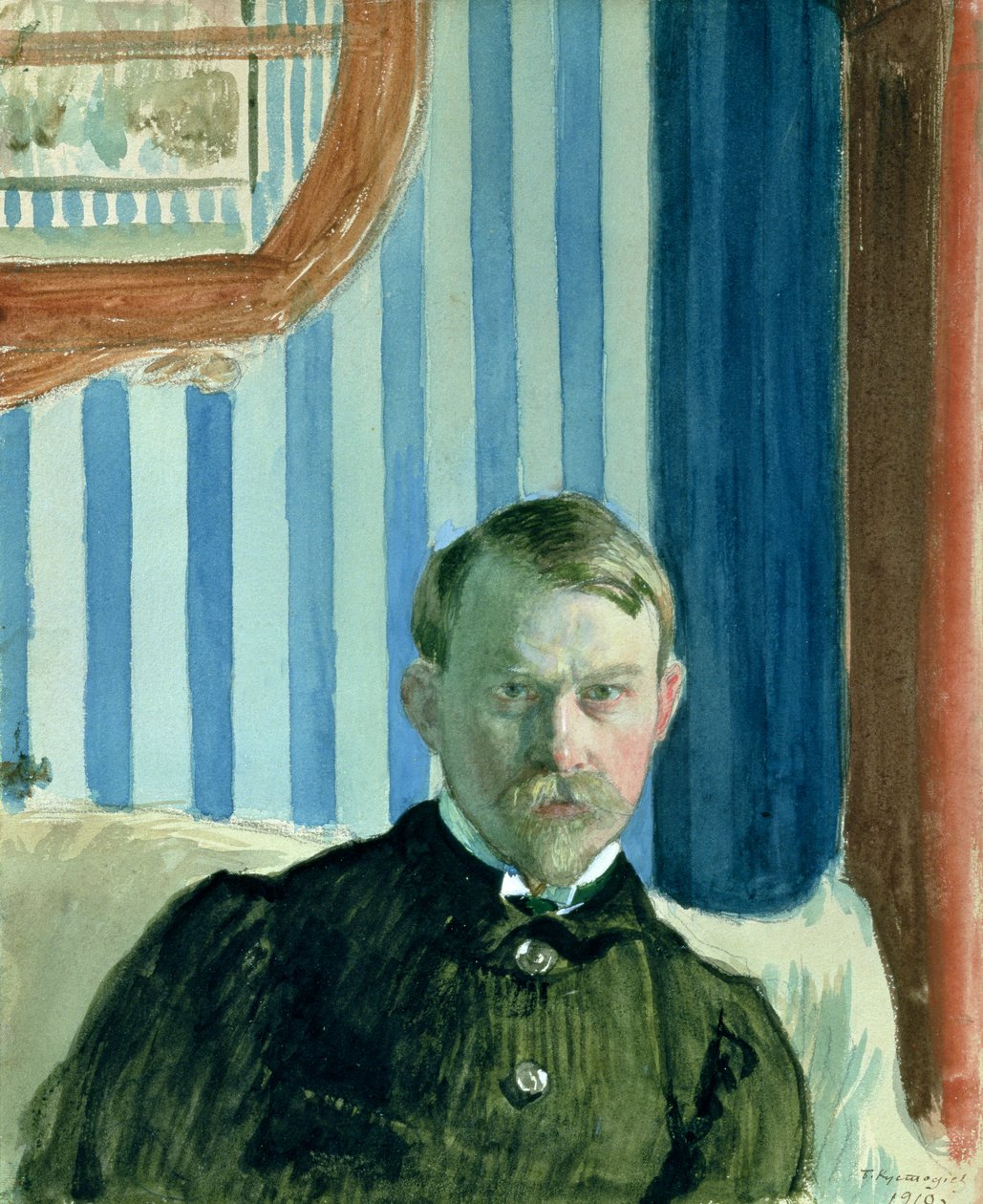 Självporträtt av Boris Mikhailovich Kustodiev