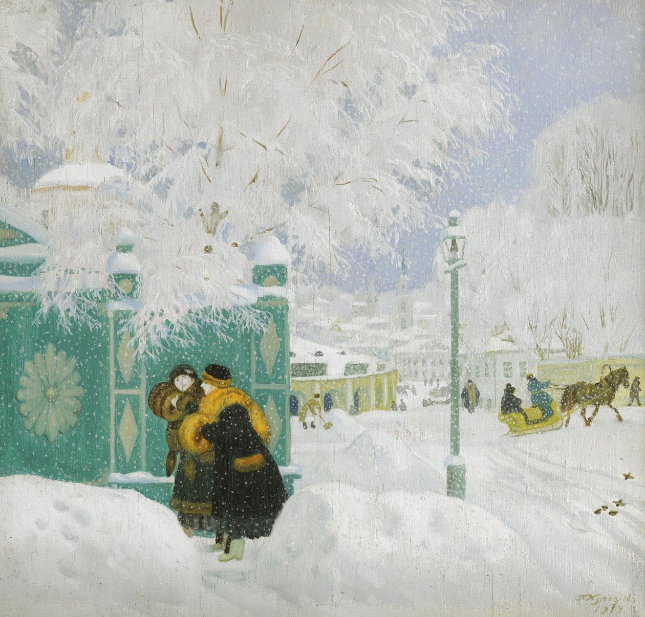 Vinterscen av Boris Mikhailovich Kustodiev