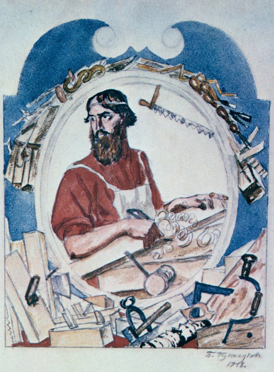 Snickaren, 1918. av Boris Mikhailovich Kustodiev