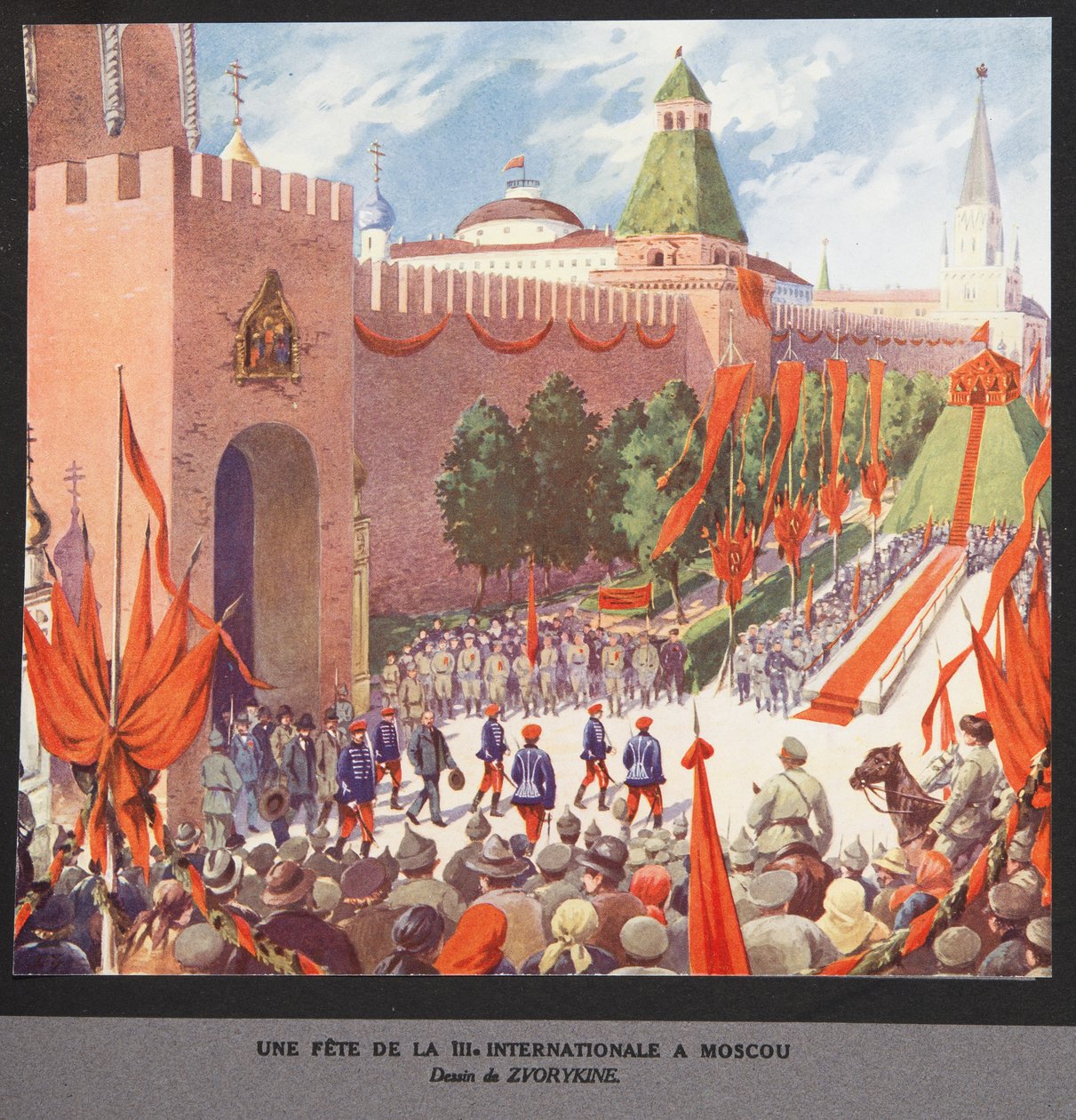 Firande av den tredje landskampen, Moskva av Boris Vasilievich Zvorykin