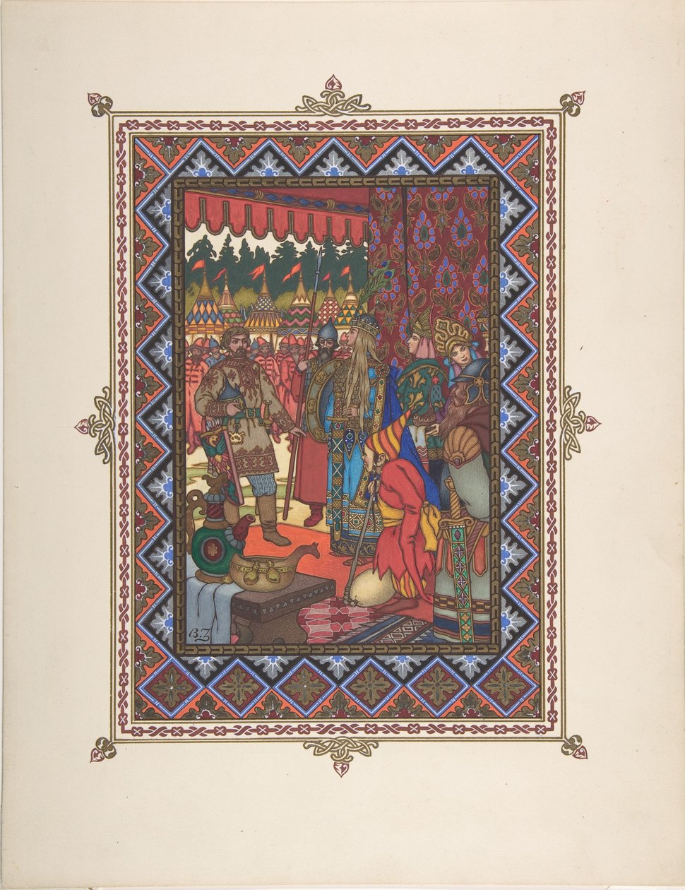 Illustration till sagan Marya Morevna, ca. 1925 av Boris Vasilievich Zvorykin